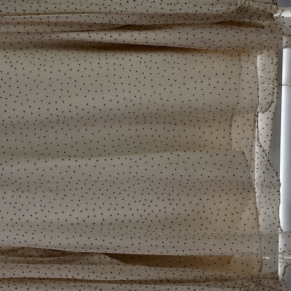 Sundance ‘Gentle Days’ 100% Silk Chiffon Ivory and Black Polka Dot Blouse. XL - Picture 4 of 11
